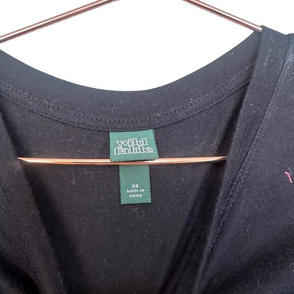 Wild fable Black Sparkly sequins Sleeve t-shirt oversized size XS - Picture 6 of 7